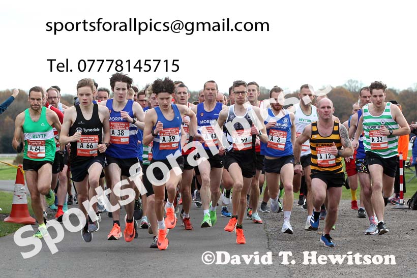 Start of the 2021 Norman Woodcock Memorial Road Relays, Gosforth Park Racecourse, Newcastle. Photo: David T. Hewitson/Sports for All Pics